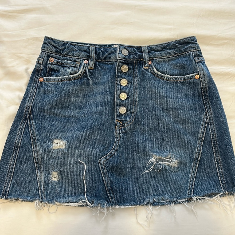 We The Free button Jean skirt